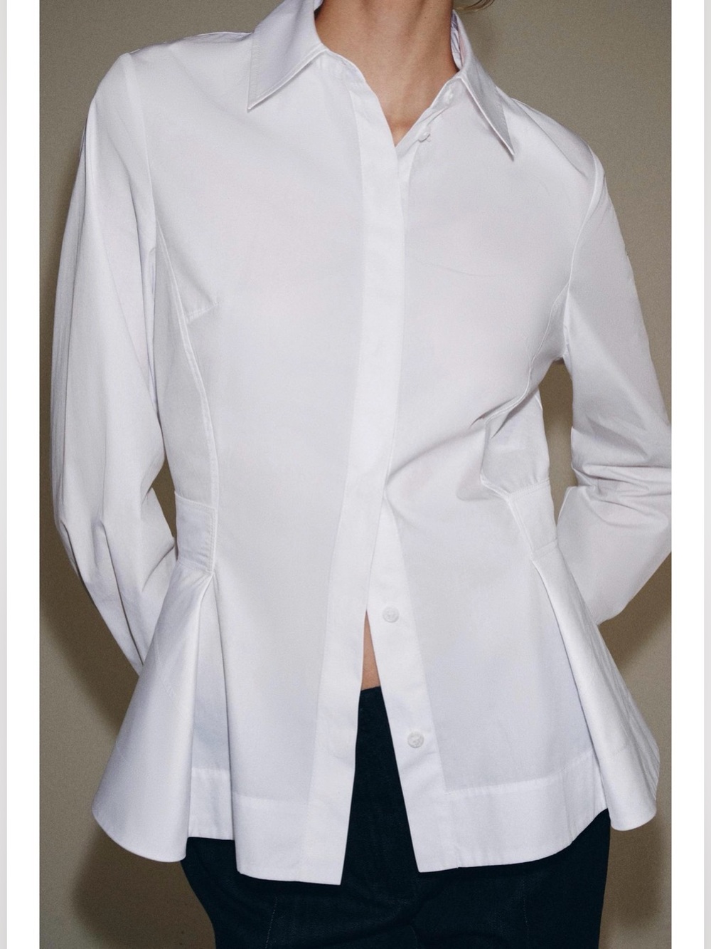 ❗️BUY NOW-WILL BE REMOVED on 9/3❗️ZARA ZW COLLECTION PEPLUM POPLIN SHIRT - Picture 5 of 9